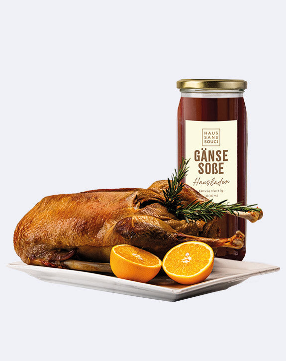 Gourmet Gans 5200g inkl. 1l Gänsesoße - Für die einfache Zubereitung zu Hause