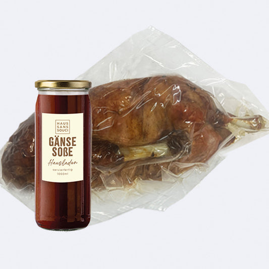 1/2 Gourmet Gans mit Gänsesoße (kalt) - für die einfache Zubereitung
